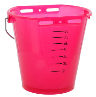 Wiadro do pojenia cieląt, &quot;Food Safe&quot;, ze skalą, 8 l, transparentne, różowe, Kerbl