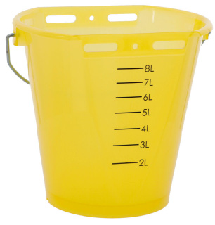 Wiadro do pojenia cieląt, "Food Safe", ze skalą, 8 l, transparentne, żółte, Kerbl