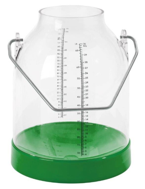 Bańka udojowa, tworzywo, zielony, 30 l, uchwyt 143 mm, Kerbl