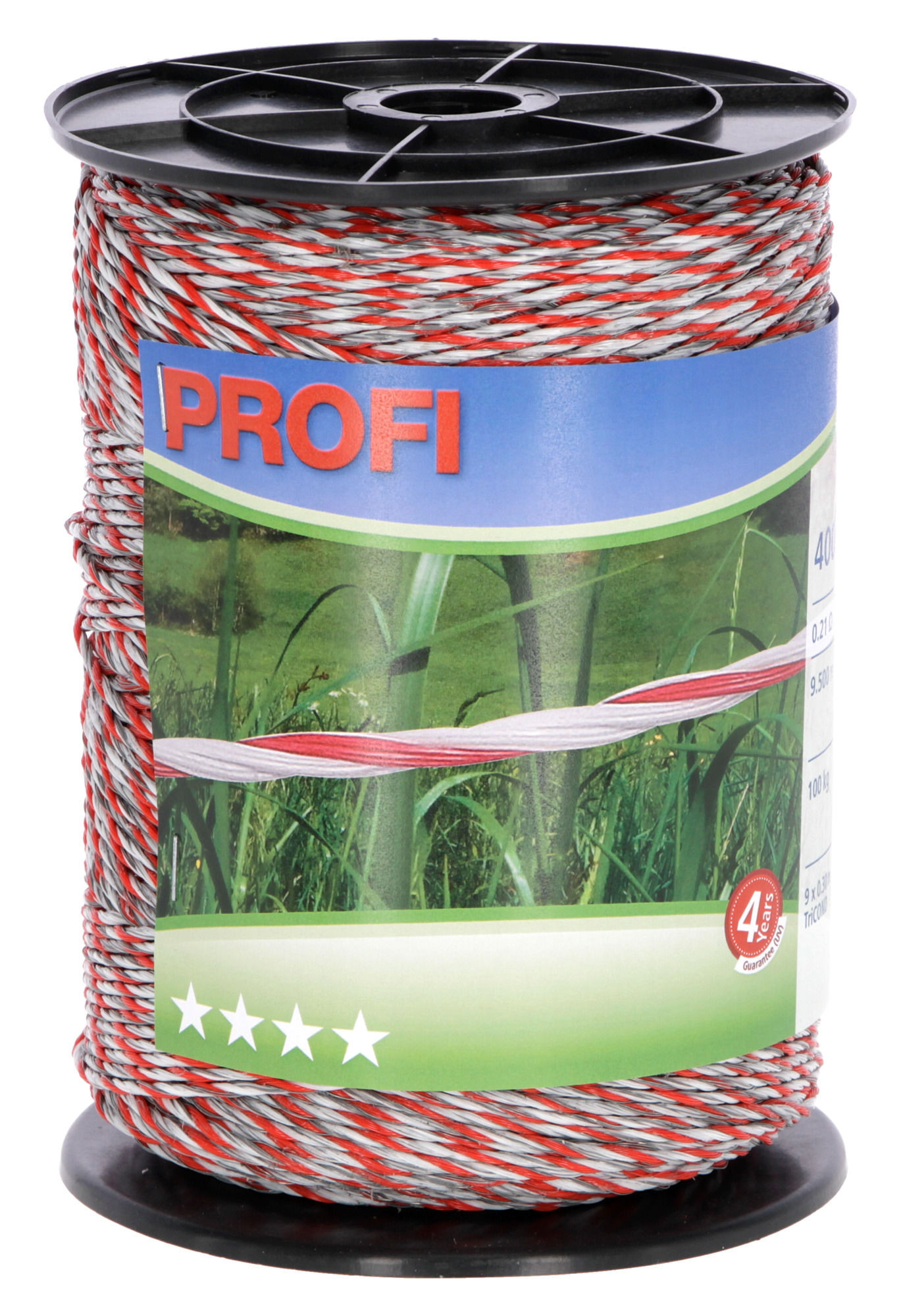 Plecionka ogrodzeniowa PROFI, 400 m x 2 mm, biało-czerwona, Kerbl