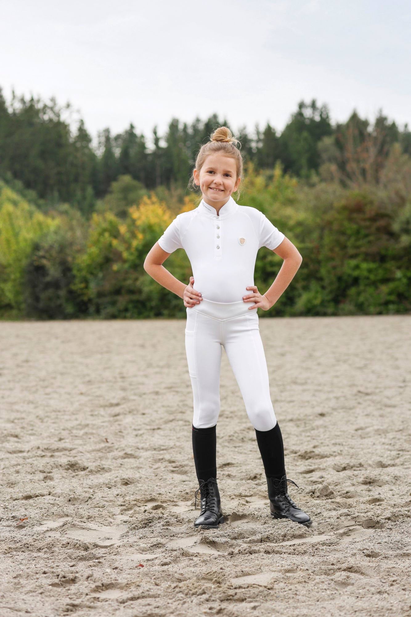Legginsy jeździeckie ClassicStar, dziecięce, biały, roz. 140/146, Covalliero