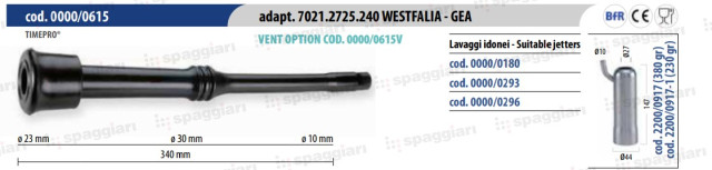 Guma strzykowa typ Westfalia WK1 7021.2725.240, ”długa”, 10 mm, 4szt., Spaggiari