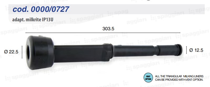 Guma strzykowa Spaggiari typ Milkrite IP13U, trójkątna, kolektor typ Harmony, 4 szt.